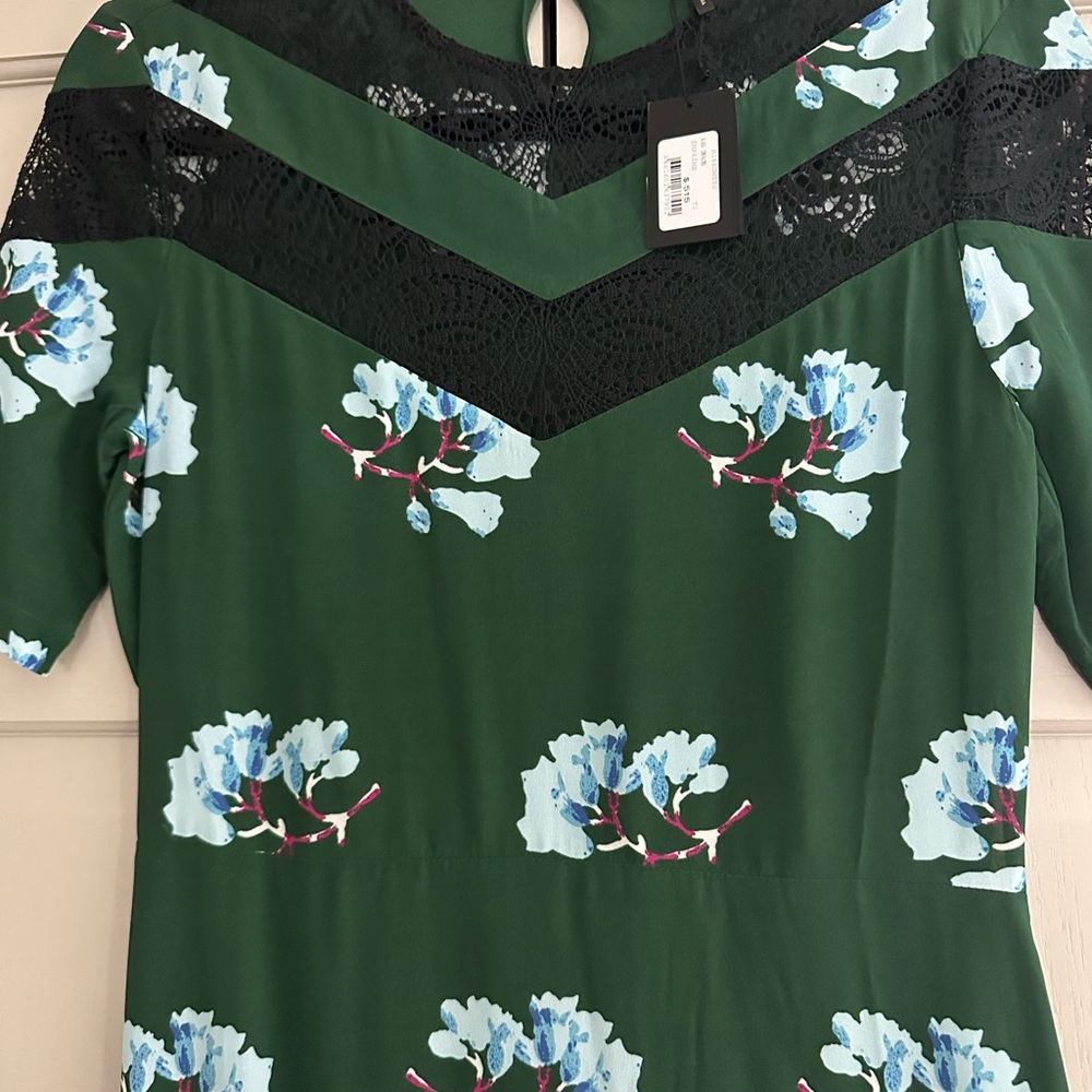 Maje Green and Blue Floral Midi Dress - Picture 3 of 3